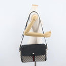 GUCCI GG Supreme Sherry Line Shoulder Bag PVC Navy Gold 904 02 084 Auth 170766-27