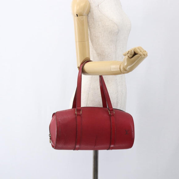 LOUIS VUITTON Epi Soufflot Hand Bag Red M52227 LV Auth 170775