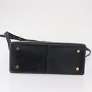 Salvatore Ferragamo Gancini Hand Bag Leather 2way Navy Gold Auth 170776-11