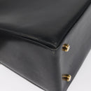 Salvatore Ferragamo Gancini Hand Bag Leather 2way Navy Gold Auth 170776-14