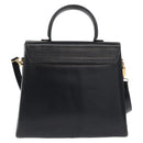 Salvatore Ferragamo Gancini Hand Bag Leather 2way Navy Gold Auth 170776-3