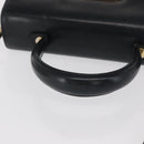 Salvatore Ferragamo Gancini Hand Bag Leather 2way Navy Gold Auth 170776-7