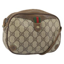GUCCI GG Supreme Web Sherry Line Bag PVC Beige Gold 89 02 066 Auth 170778-1