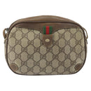 GUCCI GG Supreme Web Sherry Line Bag PVC Beige Gold 89 02 066 Auth 170778-2