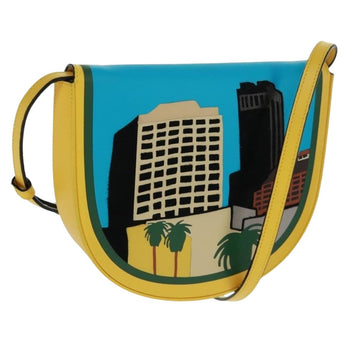 LOEWE Heel Anagram Shoulder Bag Leather Yellow Auth 170780M