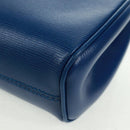 CELINE Circle Shoulder Bag Leather Blue Gold Auth 170782V-14