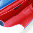 CELINE Circle Shoulder Bag Leather Blue Gold Auth 170782V-18