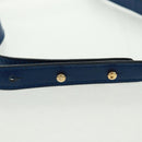 CELINE Circle Shoulder Bag Leather Blue Gold Auth 170782V-8