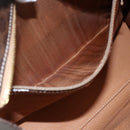 CELINE Macadam Canvas Hand Bag PVC Leather Brown Gold Auth 170786-21