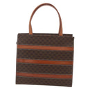 CELINE Macadam Canvas Hand Bag PVC Leather Brown Gold Auth 170786-2