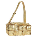 BOTTEGA VENETA MAXI INTRECCIATO Cassette Shoulder Bag Leather Gold Auth 170792-1