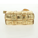 BOTTEGA VENETA MAXI INTRECCIATO Cassette Shoulder Bag Leather Gold Auth 170792-10