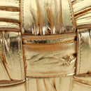 BOTTEGA VENETA MAXI INTRECCIATO Cassette Shoulder Bag Leather Gold Auth 170792-11