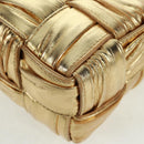 BOTTEGA VENETA MAXI INTRECCIATO Cassette Shoulder Bag Leather Gold Auth 170792-15