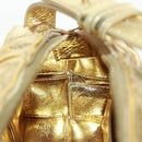 BOTTEGA VENETA MAXI INTRECCIATO Cassette Shoulder Bag Leather Gold Auth 170792-20
