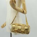 BOTTEGA VENETA MAXI INTRECCIATO Cassette Shoulder Bag Leather Gold Auth 170792-23