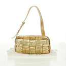 BOTTEGA VENETA MAXI INTRECCIATO Cassette Shoulder Bag Leather Gold Auth 170792-24