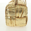 BOTTEGA VENETA MAXI INTRECCIATO Cassette Shoulder Bag Leather Gold Auth 170792-4