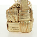 BOTTEGA VENETA MAXI INTRECCIATO Cassette Shoulder Bag Leather Gold Auth 170792-5