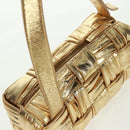 BOTTEGA VENETA MAXI INTRECCIATO Cassette Shoulder Bag Leather Gold Auth 170792-6