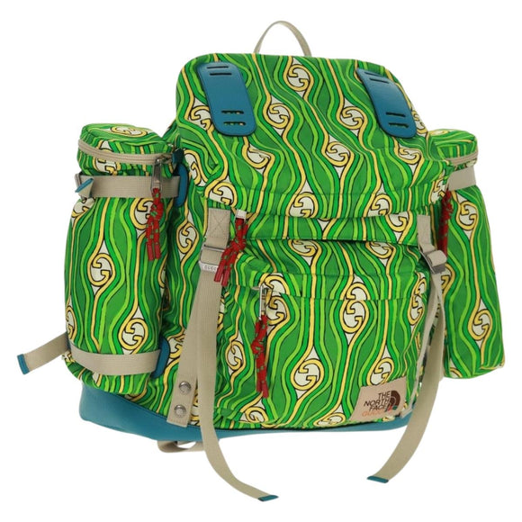 GUCCI The North Face Backpack Nylon Green Silver 650294 Auth 170794SAM