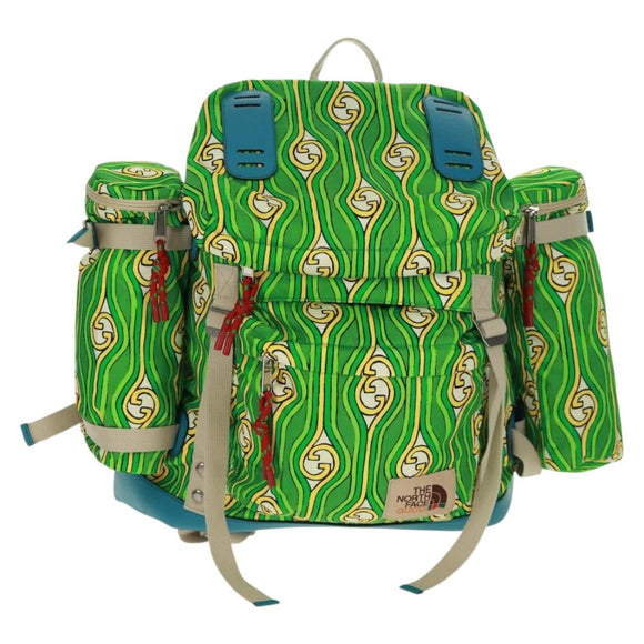 GUCCI The North Face Backpack Nylon Green Silver 650294 Auth 170794SAM
