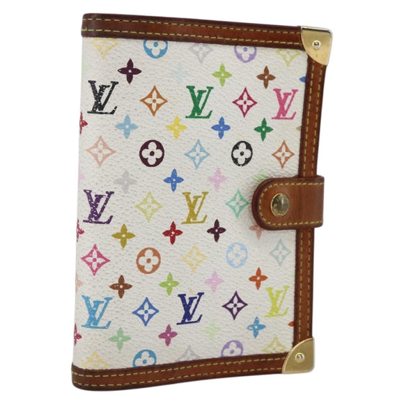 LOUIS VUITTON Multicolor Agenda PM Day Planner Cover White R21074 LV Auth 170796