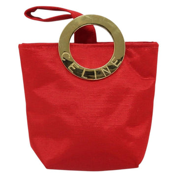 CELINE Circle Pouch Nylon Handkerchief Set Red Gold Auth 170797V - 0