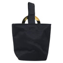 CELINE Circle Pouch Nylon Black Gold Auth 170798V-3