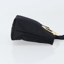 CELINE Circle Pouch Nylon Black Gold Auth 170798V-4