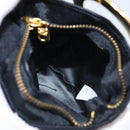 CELINE Circle Pouch Nylon Black Gold Auth 170798V-9