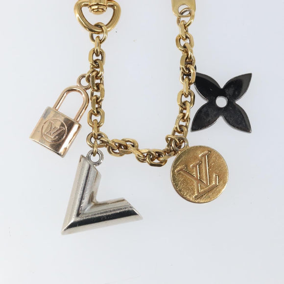 LOUIS VUITTON Chain Caleido V Charm Key Holder metal Gold M67379 LV Auth 170801
