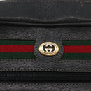 GUCCI GG Supreme Web Sherry Line Tasche PVC Schwarz Gold 72 02 088 Auth 170825A-14