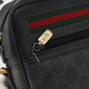 GUCCI GG Supreme Web Sherry Line Tasche PVC Schwarz Gold 72 02 088 Auth 170825A-15