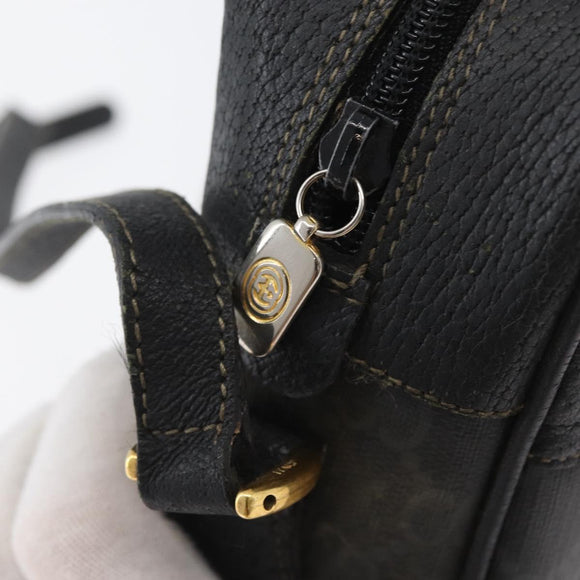 GUCCI GG Supreme Web Sherry Line Tasche PVC Schwarz Gold 72 02 088 Auth 170825A