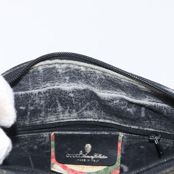 GUCCI GG Supreme Web Sherry Line Tasche PVC Schwarz Gold 72 02 088 Auth 170825A