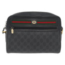 GUCCI GG Supreme Web Sherry Line Tasche PVC Schwarz Gold 72 02 088 Auth 170825A-2