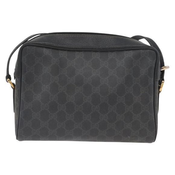 GUCCI GG Supreme Web Sherry Line Tasche PVC Schwarz Gold 72 02 088 Auth 170825A