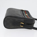 GUCCI GG Supreme Web Sherry Line Tasche PVC Schwarz Gold 72 02 088 Auth 170825A-4