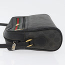 GUCCI GG Supreme Web Sherry Line Tasche PVC Schwarz Gold 72 02 088 Auth 170825A-5