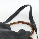 GUCCI Bamboo Shoulder Bag Leather 2way Black Gold 001 1781 1577 Auth 170828-10
