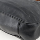 GUCCI Bamboo Shoulder Bag Leather 2way Black Gold 001 1781 1577 Auth 170828-12