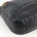 GUCCI Bamboo Shoulder Bag Leather 2way Black Gold 001 1781 1577 Auth 170828-13
