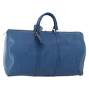 LOUIS VUITTON Epi Keepall 50 Boston Bag Blau M42965 LV Auth 170836-1