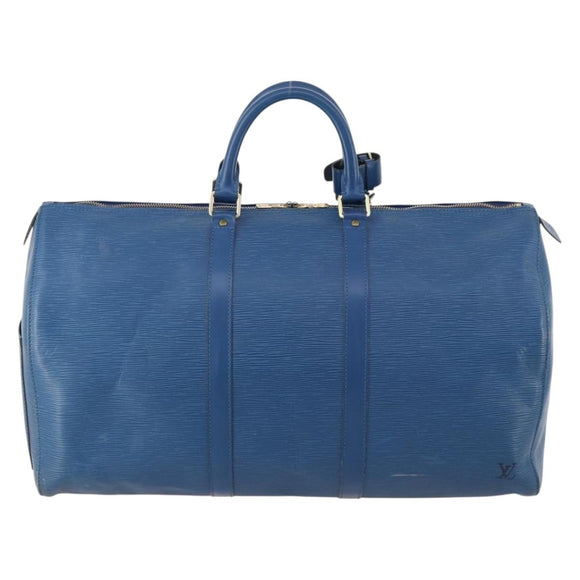 LOUIS VUITTON Epi Keepall 50 Boston Bag Blau M42965 LV Auth 170836