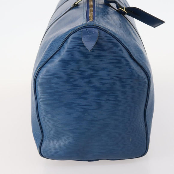 LOUIS VUITTON Epi Keepall 50 Boston Bag Blau M42965 LV Auth 170836