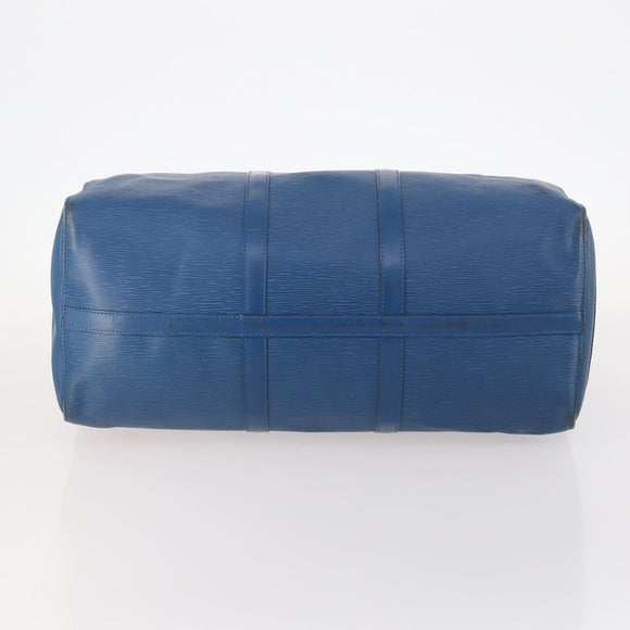 LOUIS VUITTON Epi Keepall 50 Boston Bag Blau M42965 LV Auth 170836
