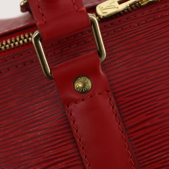 LOUIS VUITTON Epi Keepall 50 Boston Bag Red M42967 LV Auth 170837