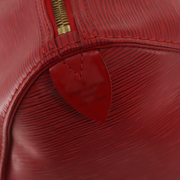 LOUIS VUITTON Epi Keepall 50 Boston Bag Red M42967 LV Auth 170837