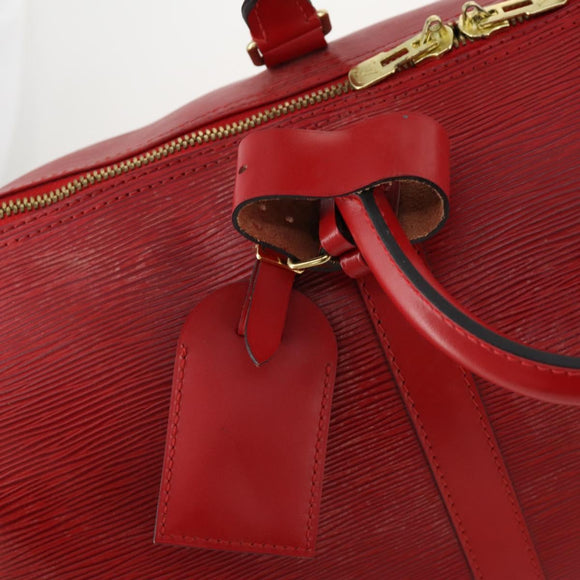 LOUIS VUITTON Epi Keepall 50 Boston Bag Red M42967 LV Auth 170837